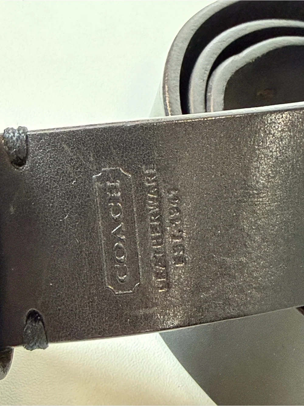 Coach branded leather